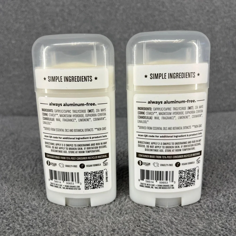 2x Humble Deodorant Palo Santo Frankincense Vegan sensitive skin 2.5 oz